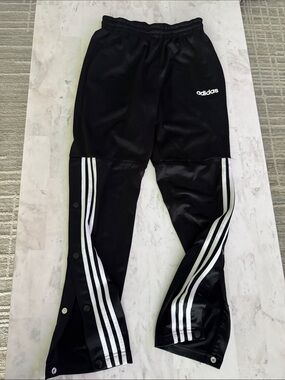 adidas Black Jogger Track Pants with White Side Stripes